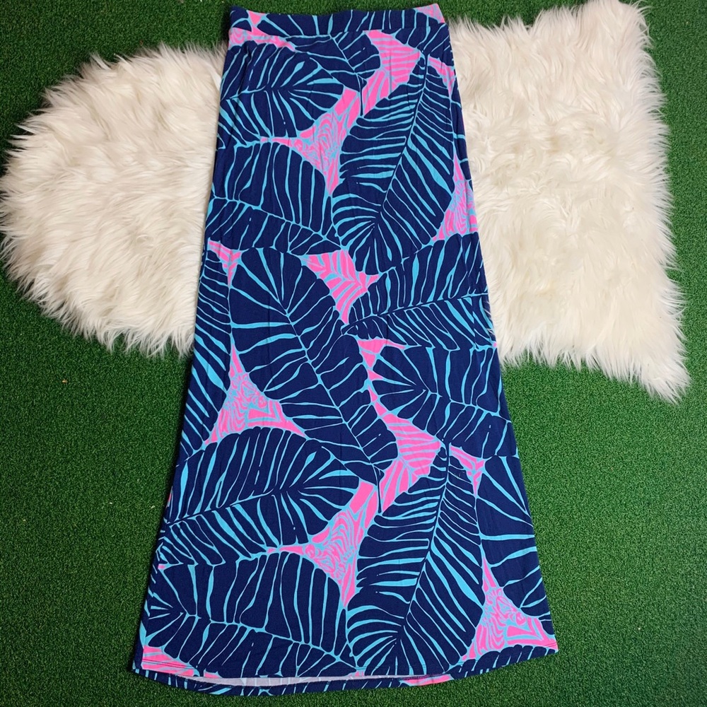 Lilly Pulitzer Maxi Skirt Palm Leaf Zebra Print - Picture 3 of 8